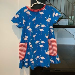 Mini Boden Flamingo dress with pockets NWOT